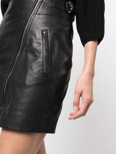Shop Isabel Marant Étoile High-waisted Leather Skirt In Black