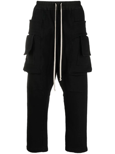 Shop Rick Owens Drkshdw Pouch-pocket Cropped Track Pants In Black