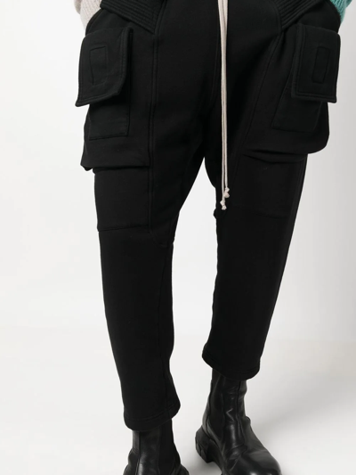 Shop Rick Owens Drkshdw Pouch-pocket Cropped Track Pants In Black