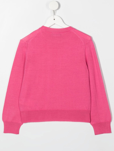 Shop Dsquared2 Logo-print Knitted Sweatshirt In Pink