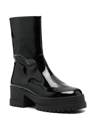 Shop Clergerie Wilmerv 70mm Patent-leather Ankle Boots In Black