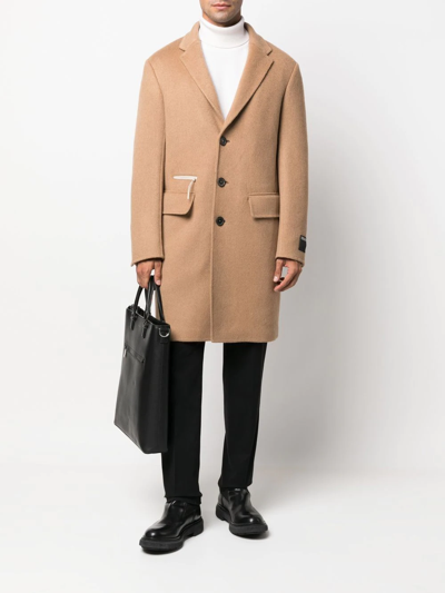 Zegna Single-breasted Camel Hair Coat In Brown
