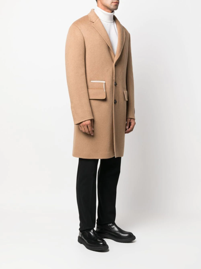 Zegna Single-breasted Camel Hair Coat In Brown