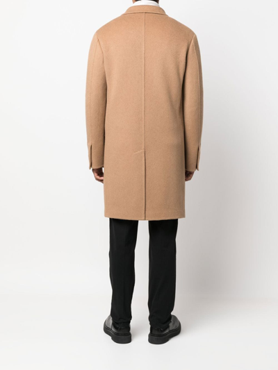 Zegna Single-breasted Camel Hair Coat In Brown