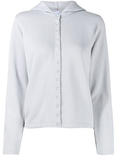 Shop Agnès B. Detachable Hood Jersey T-shirt In Grey