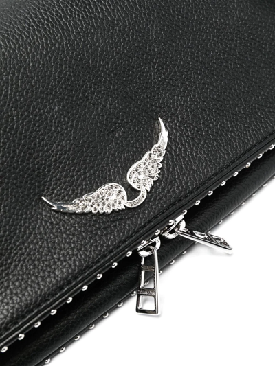 Zadig & Voltaire Logo-plaque Stud-embellished Shoulder Bag In Black