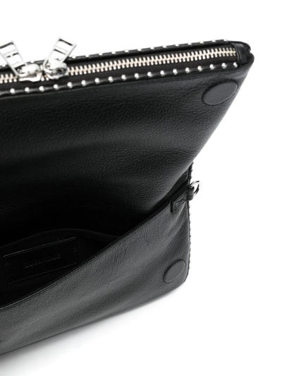Zadig & Voltaire Logo-plaque Stud-embellished Shoulder Bag In Black