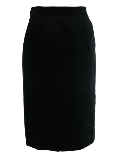 Pre-owned Saint Laurent 1990s High-waisted Pencil Skirt In Black