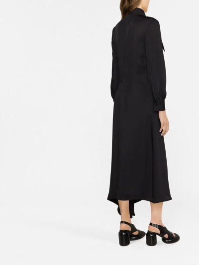 Shop Jil Sander Long Pointed-collar Shirt Dress In Black