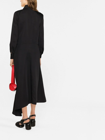 Shop Jil Sander Long Pointed-collar Shirt Dress In Black