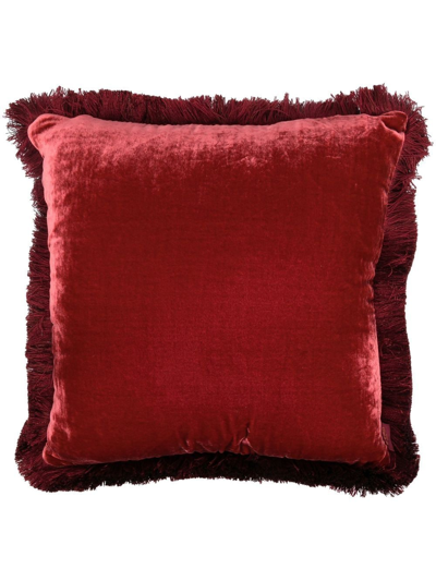 Shop Etro Home Paisley-print Silk Cushion In Red