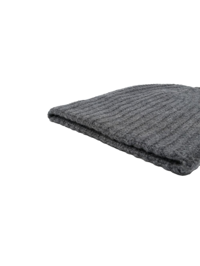 Shop Liska Olivia Cashmere Chunky-knit Beanie In Grey