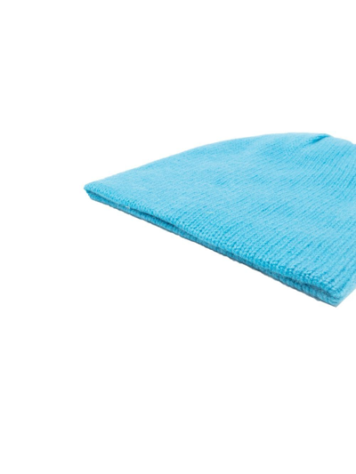 Liska Ribbed Cashmere Beanie In Blue