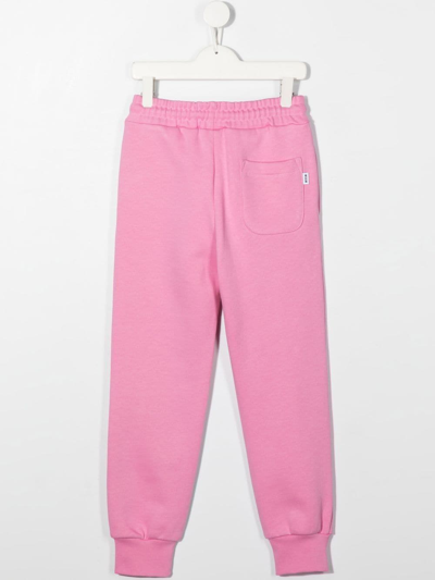 Shop Msgm Teen Brushed Logo-print Track Pants In Pink