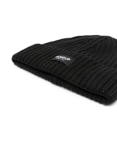 标贴罗纹针织套头帽