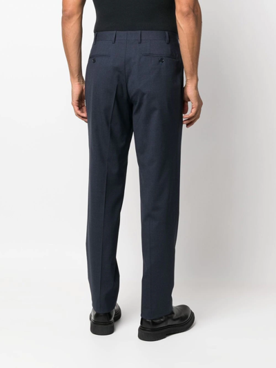 Shop Canali Straight-leg Tailored Trousers In Blue
