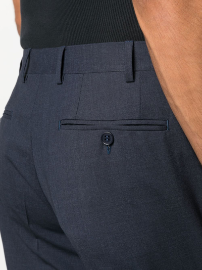 Shop Canali Straight-leg Tailored Trousers In Blue