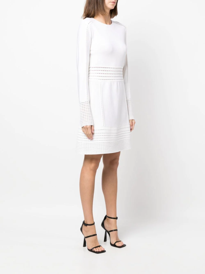 Shop Genny Long-sleeve Mini Dress In Neutrals
