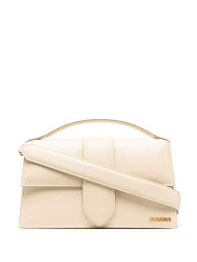 Shop Jacquemus Le Bambinou Leather Tote Bag In White