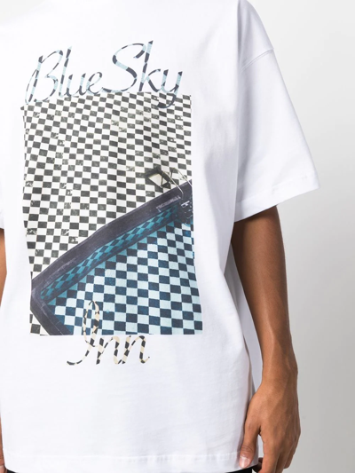 Shop Blue Sky Inn Logo-graphic Print T-shirt In White