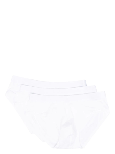 Shop Cdlp Pack Of Three Logo-waistband Briefs In White