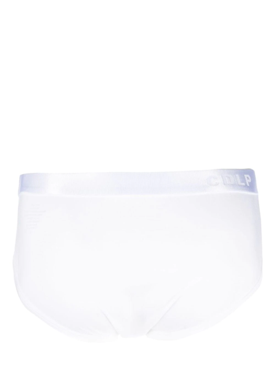 Shop Cdlp Pack Of Three Logo-waistband Briefs In White