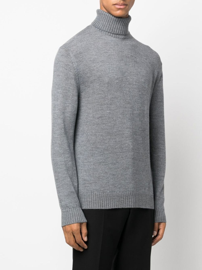 Shop Jil Sander Roll Neck Knitted Sweater In Grey