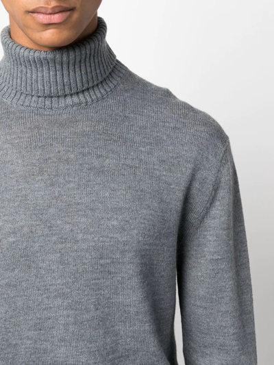 Shop Jil Sander Roll Neck Knitted Sweater In Grey
