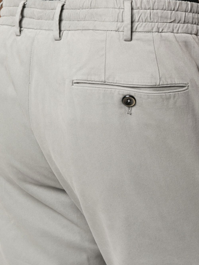 Shop Pt Torino Slim-cut Tailored Trousers In Grey