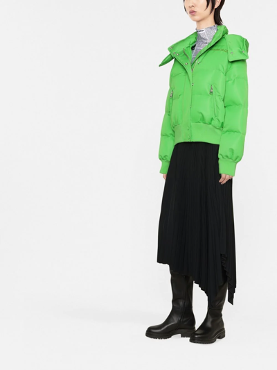 Shop Alexander Mcqueen Hooded Puffer Jacket In Green