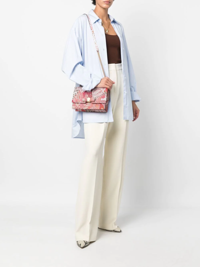 Ferragamo Vara Floral-print Leather Satchel Bag In Pink