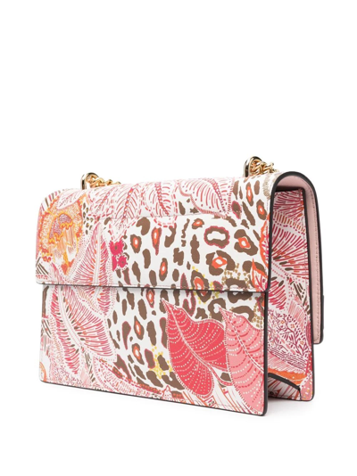 Ferragamo Vara Floral-print Leather Satchel Bag In Pink