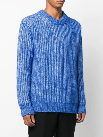 Shop Sunflower Rib-knit Cotton-wool Jumper In Blue