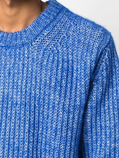 Shop Sunflower Rib-knit Cotton-wool Jumper In Blue