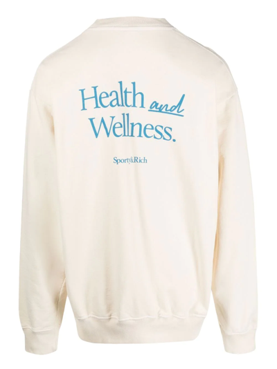 Shop Sporty And Rich New Health Crew-neck Sweatshirt In Neutrals