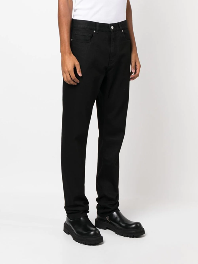 Zadig & Voltaire Logo-patch Straight-leg Jeans In Black