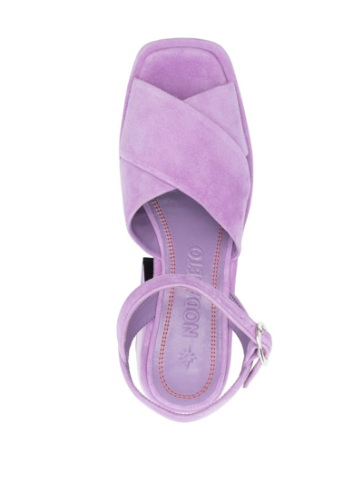 Shop Nodaleto Crossover-strap 120mm Platform Sandals In Purple