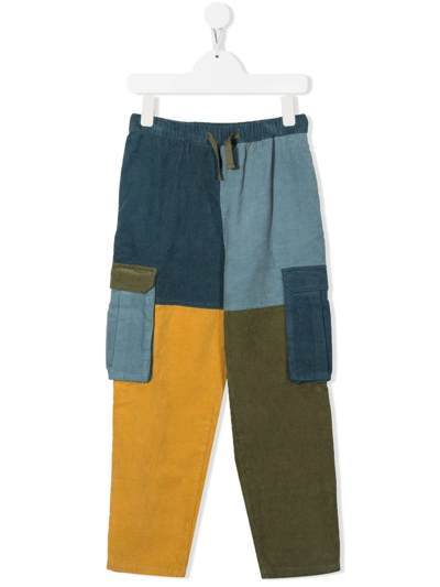 Shop Stella Mccartney Corduroy Patchwork Trousers In Blue