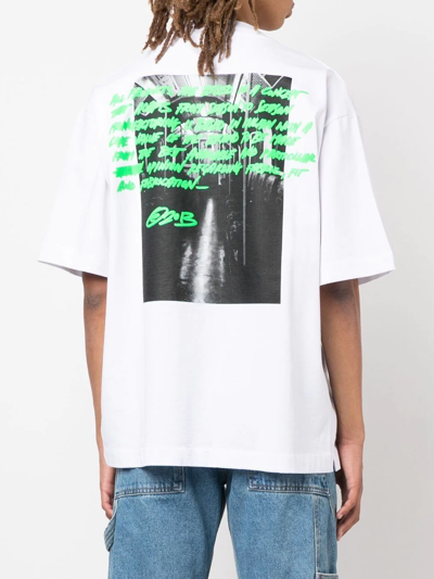 Shop Off-white Metro Type Skate Cotton T-shirt In White