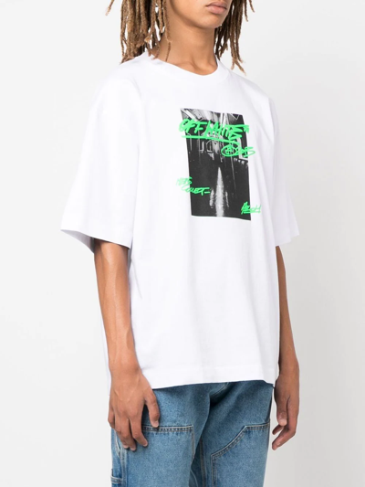 Shop Off-white Metro Type Skate Cotton T-shirt In White