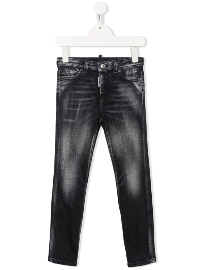 Dsquared2 Slim Jeans With A Worn Effect In Grey
