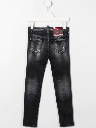 Dsquared2 Slim Jeans With A Worn Effect In Grey