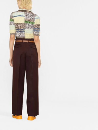 Shop Golden Goose Straight-leg Pleat-detail Trousers In Brown