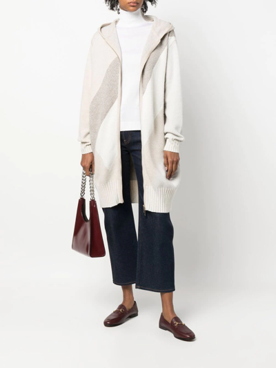 Shop Lorena Antoniazzi Stripe-detail Roll Neck Sweater In Neutrals