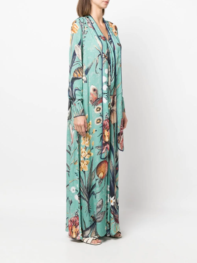 Shop F.r.s For Restless Sleepers Floral-print Maxi Dress In Blue