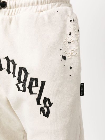 Shop Palm Angels Straight-leg Track Pants In White