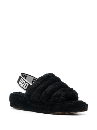 Shop Ugg Fluff Yeah Plush Sandals In Black