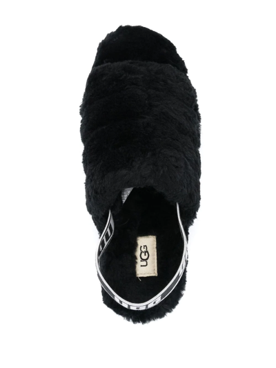 Shop Ugg Fluff Yeah Plush Sandals In Black