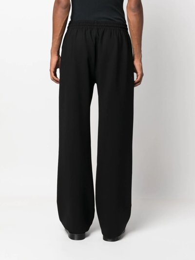 Shop Off-white Embroidered Logo Straight-leg Sweatpants In Black