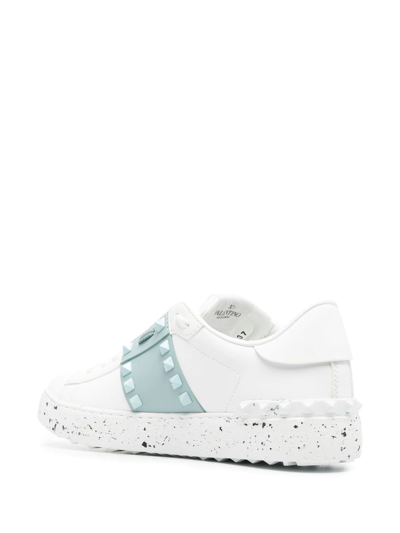 Shop Valentino Open For Change Rockstud Low-top Sneakers In White